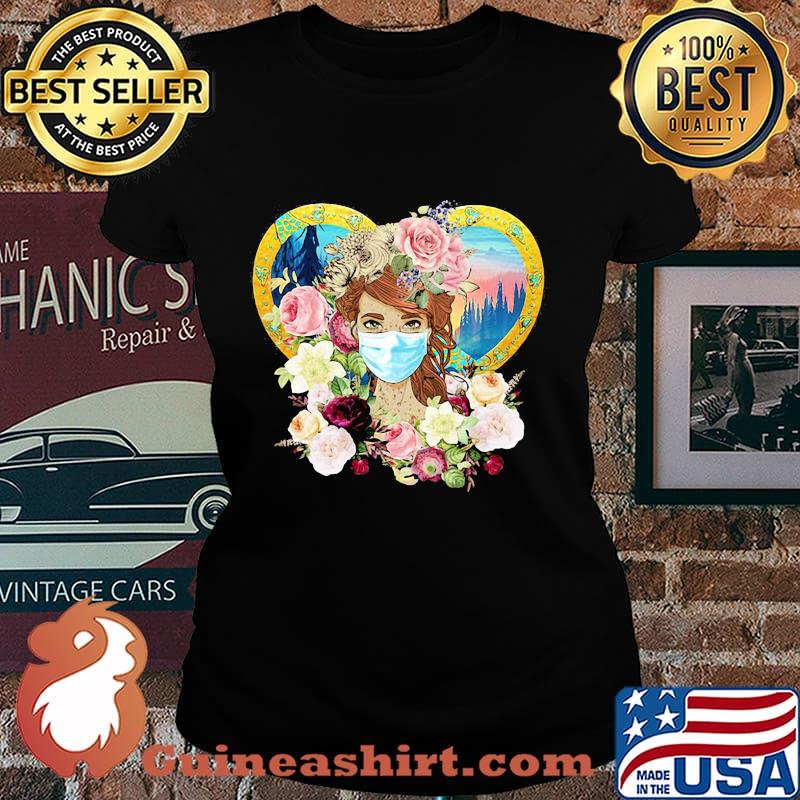Hippie Nature Fitted Forest Flowers Mask Shirt Laides tee