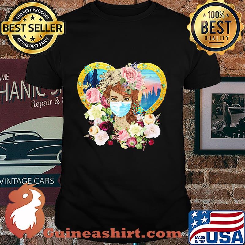 Hippie Nature Fitted Forest Flowers Mask Shirt