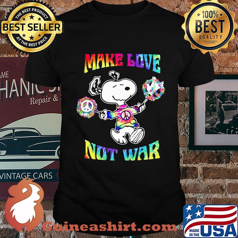 Hippie snoopy make love not war shirt