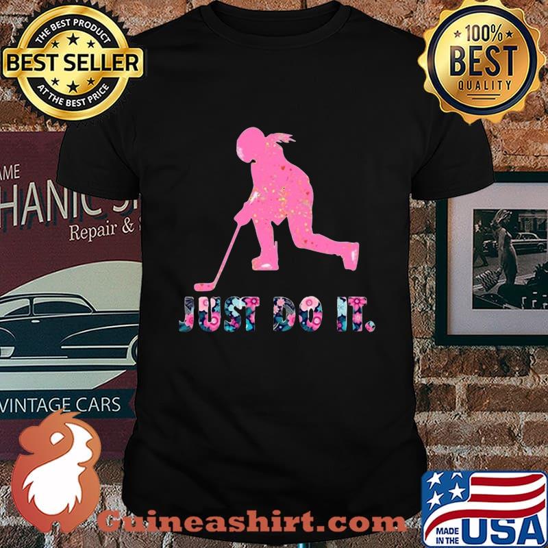 Hockey just do it flowers shirt