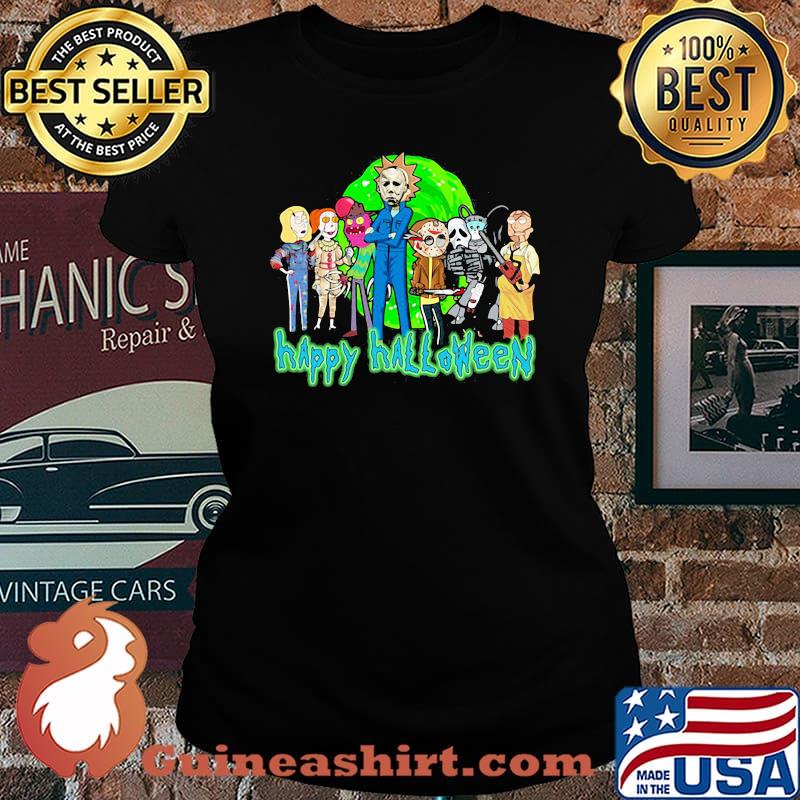 Horror characters rick and morty happy halloween s Laides tee