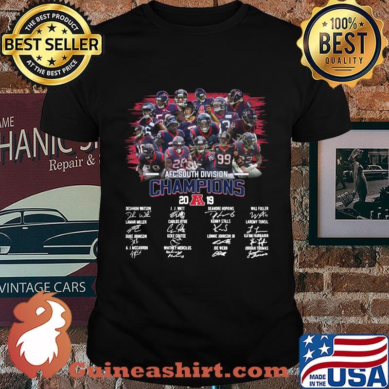 Houston texans afc south division champions 2020 signatures shirt