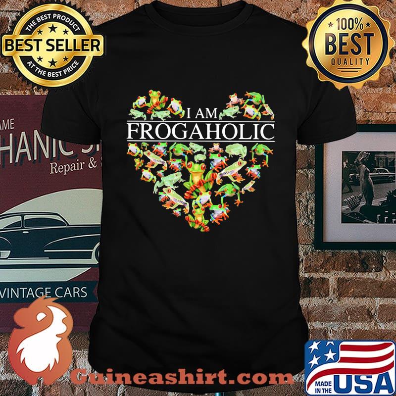I am frog aholic heart shirt