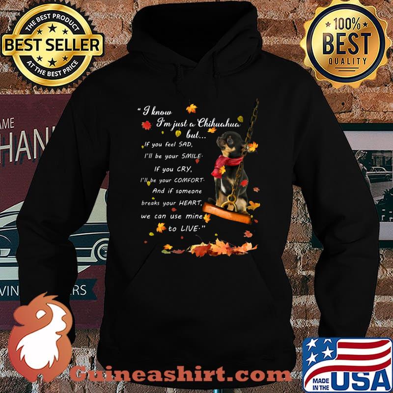 I know i'm just just a chihuahua but if you feel sad i'll be your smile if you cry i'll be your comfort and if someone breaks your heart we can use mine to live s Hoodie