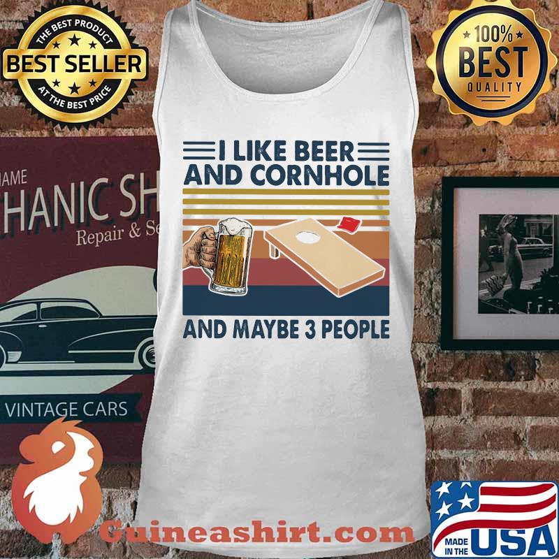 I like beer and cornhole and maybe 3 people vintage retro 2020 s Tank top