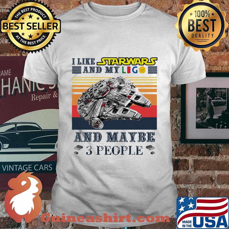 I like star wars and my lego and maybe 3 people vintage retro shirt