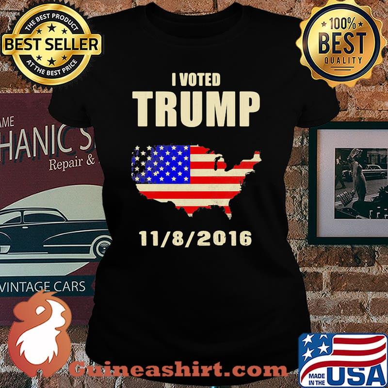 I voted trump 11 8 2016 american flag independence day s Laides tee