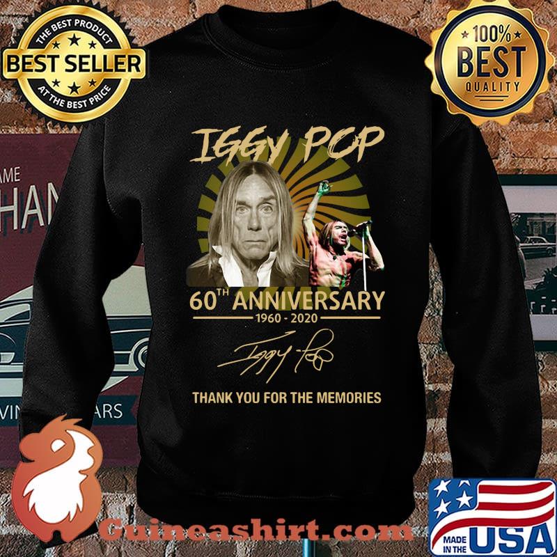 Iggy pop 60th anniversary 1960 2020 thank you for the memories signatures s Sweater
