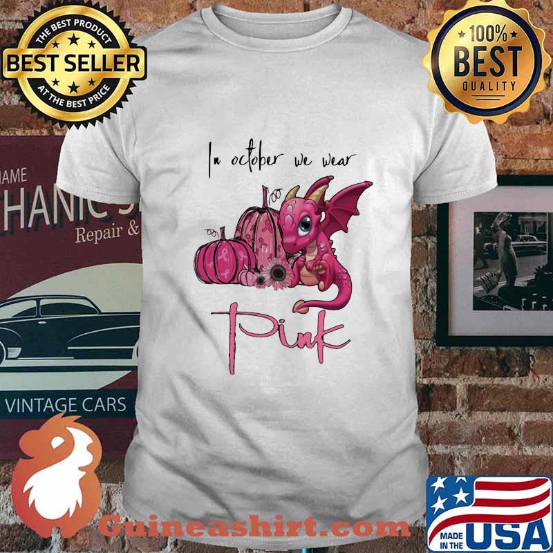 IN OCTOBER WE WEAR PINK PUMPKIN DRAGON HALLOWEEN SHIRT