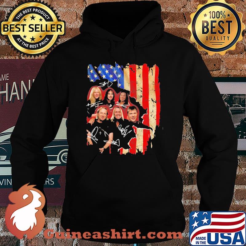 Iron maiden band members signature american flag independence day s Hoodie