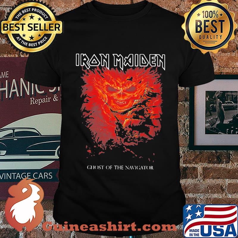 Iron maiden band skeleton ghost of the navigator shirt