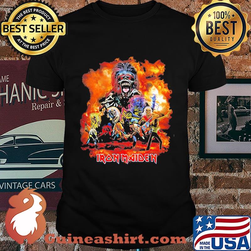 Iron maiden band skeleton member british flag shirt