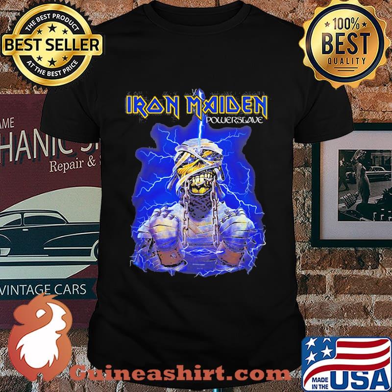 Iron maiden band skeleton powersgave lightning shirt