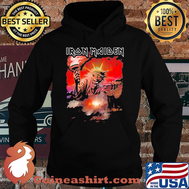 Iron maiden band skeleton the statue of liberty s Hoodie