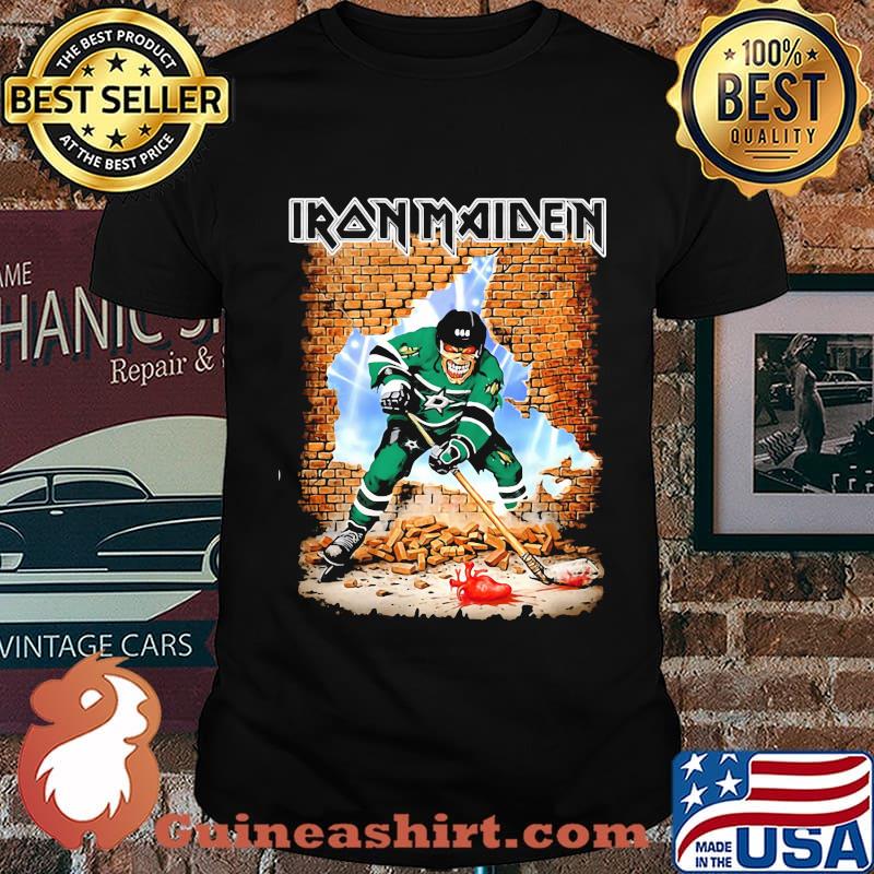 Iron maiden skeleton dallas stars player hockey wall shirt
