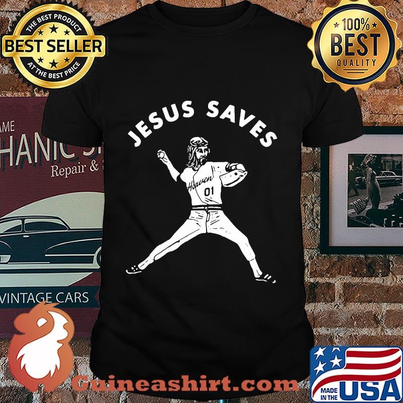 Jesus saves baseball player shirt