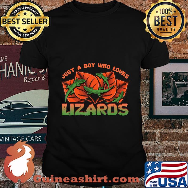 Just A Boy Who Loves Lizards Funny Reptile Herpetology Gift T-Shirt