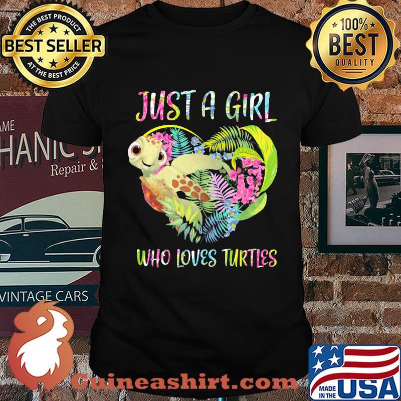 Just a girl who loves turtles flower shirt