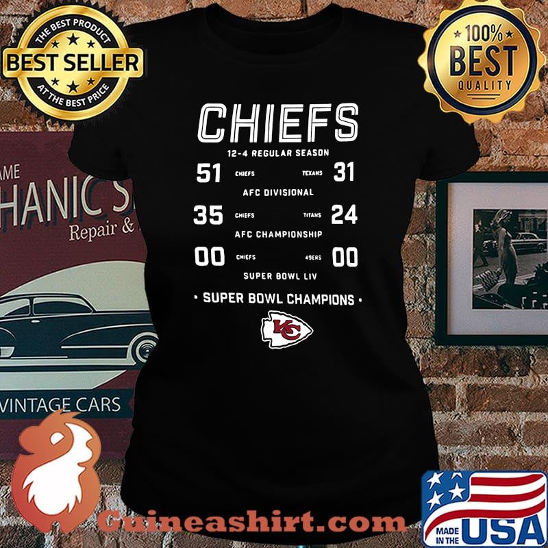 Kansas city chiefs 12 4 regular season super bowl champions s Laides tee