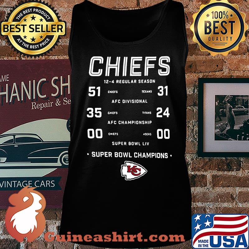 Kansas city chiefs 12 4 regular season super bowl champions s Tank top