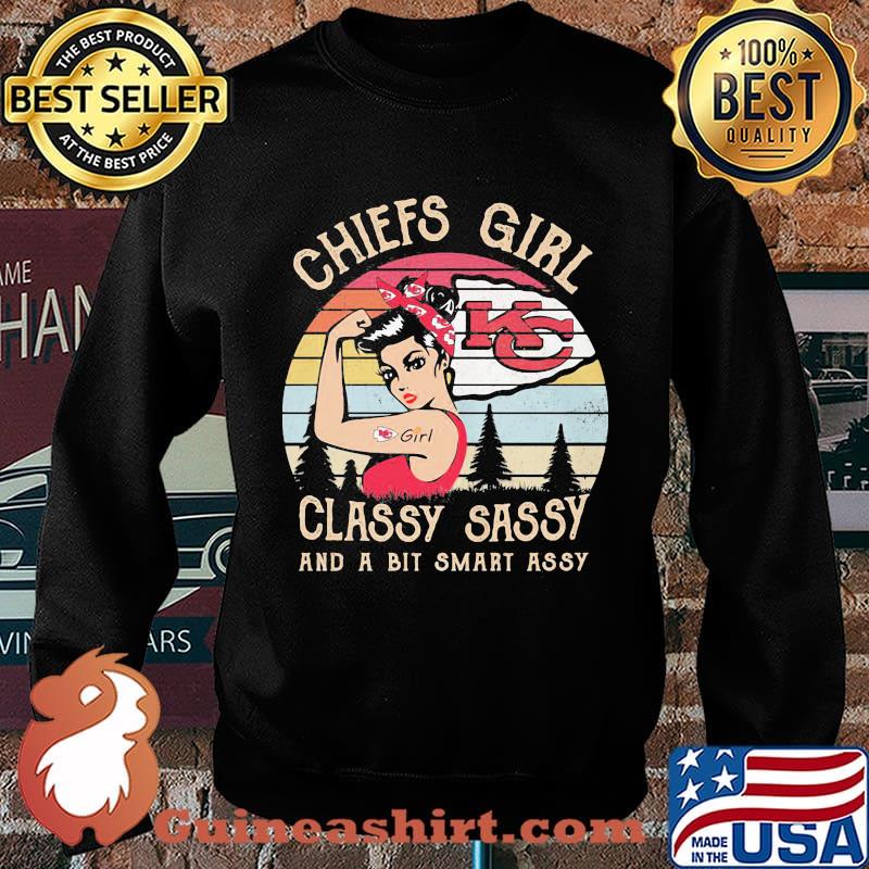 Kansas city chiefs girl classy sassy and a bit smart assy vintage retro s Sweater