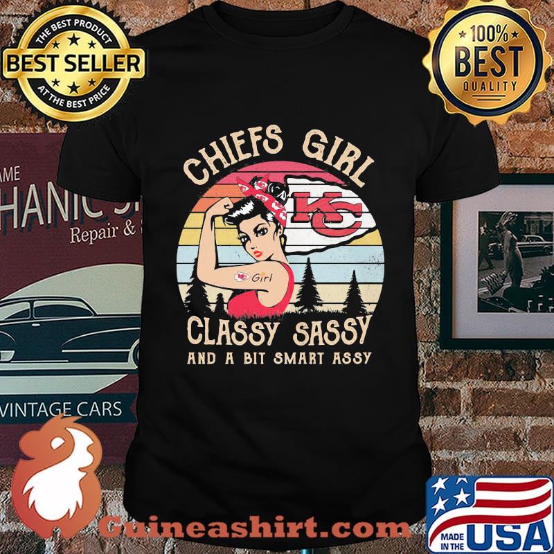 Kansas city chiefs girl classy sassy and a bit smart assy vintage retro shirt