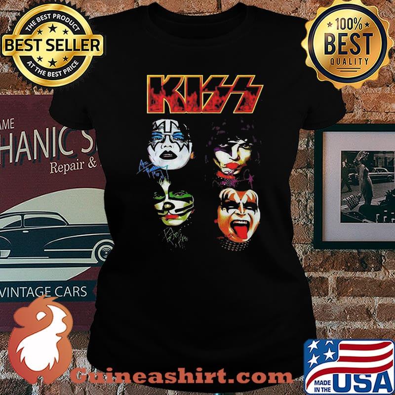 Kiss band members signatures s Laides tee