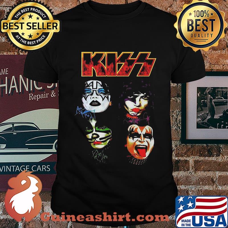 Kiss band members signatures shirt