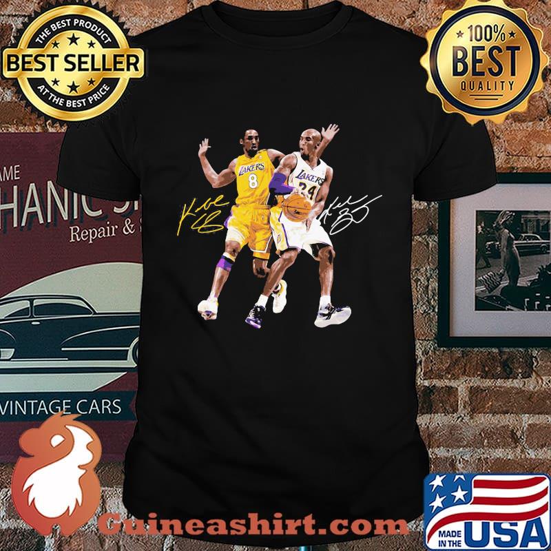 Kobe bryant and lebron james basketball player signatures shirt