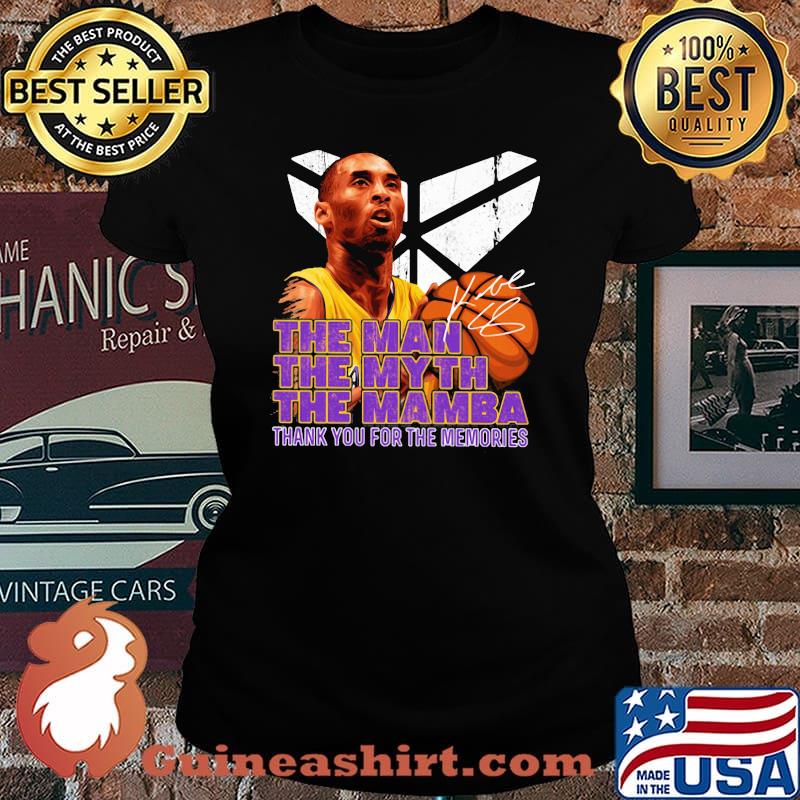 Kobe bryant the man the myth the mambe thank you for the memories signatures s Laides tee