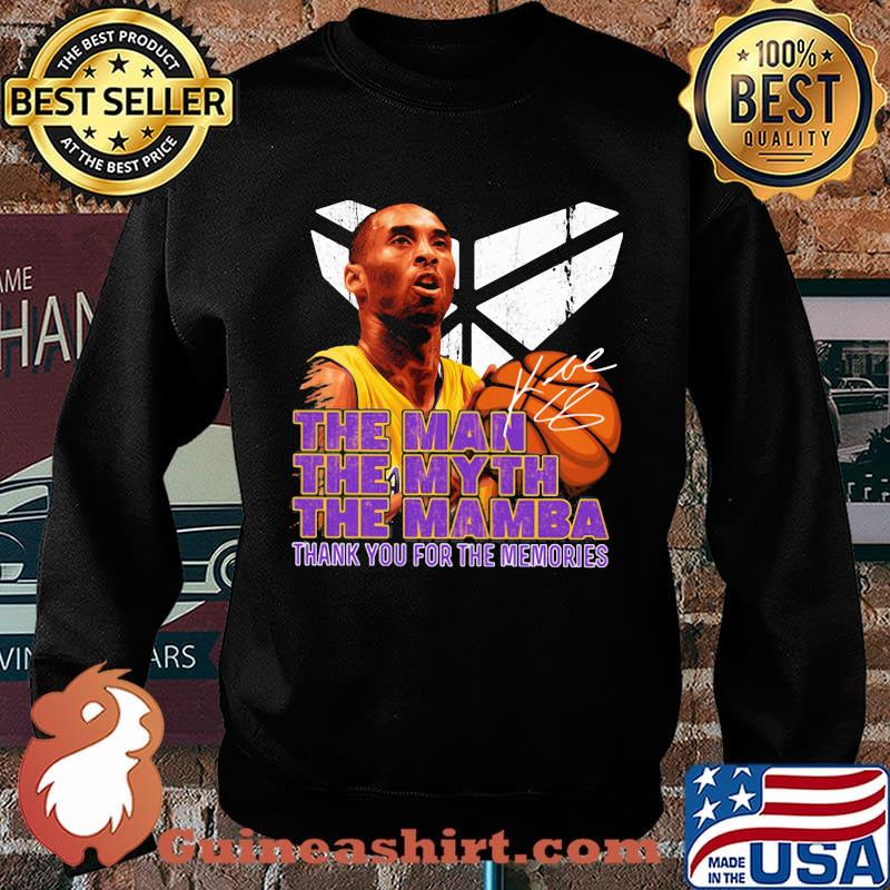 Kobe bryant the man the myth the mambe thank you for the memories signatures s Sweater