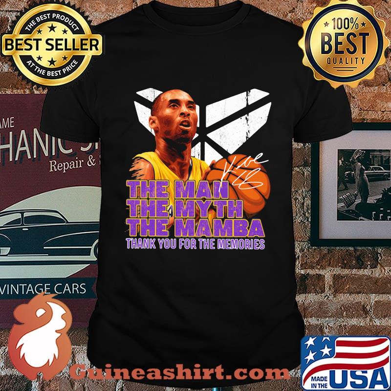 Kobe bryant the man the myth the mambe thank you for the memories signatures shirt