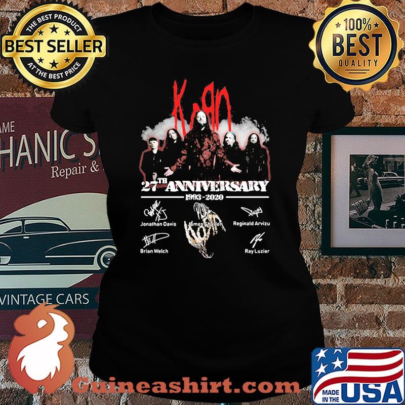 Korn 27th anniversary 1993 2020 members signatures s Laides tee