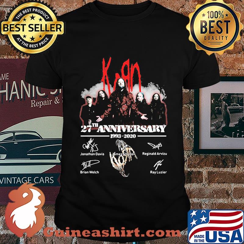 Korn 27th anniversary 1993 2020 members signatures shirt