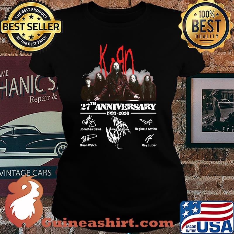 Korn band 24th anniversary 1993 2002 signatures s Laides tee