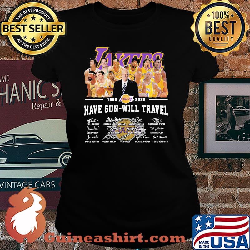 Lakers 1960 2020 have gun will travel signatures s Laides tee