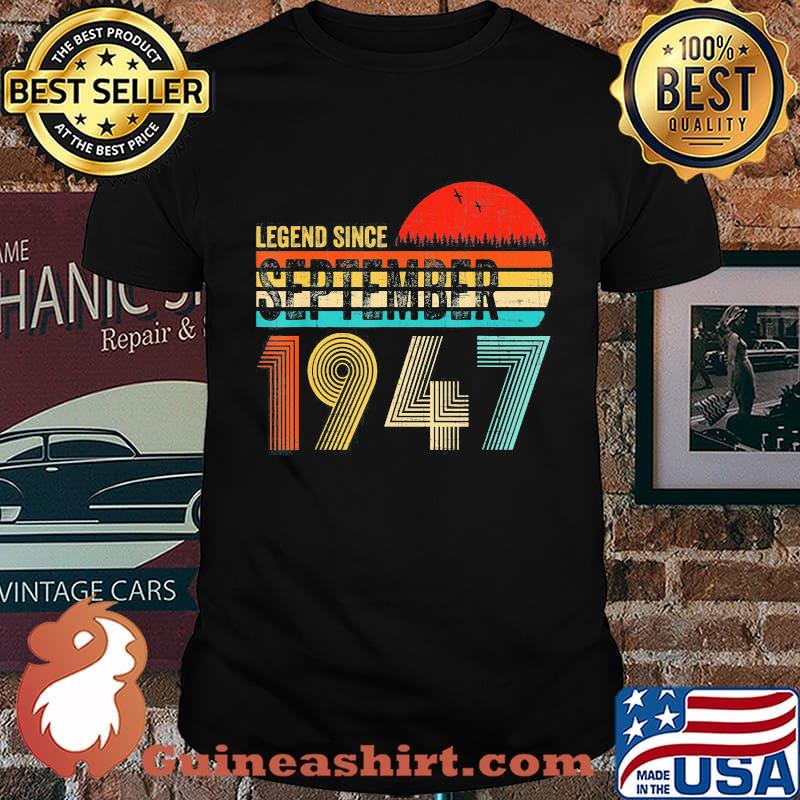 Legend since september 1947 sunset vintage retro shirt