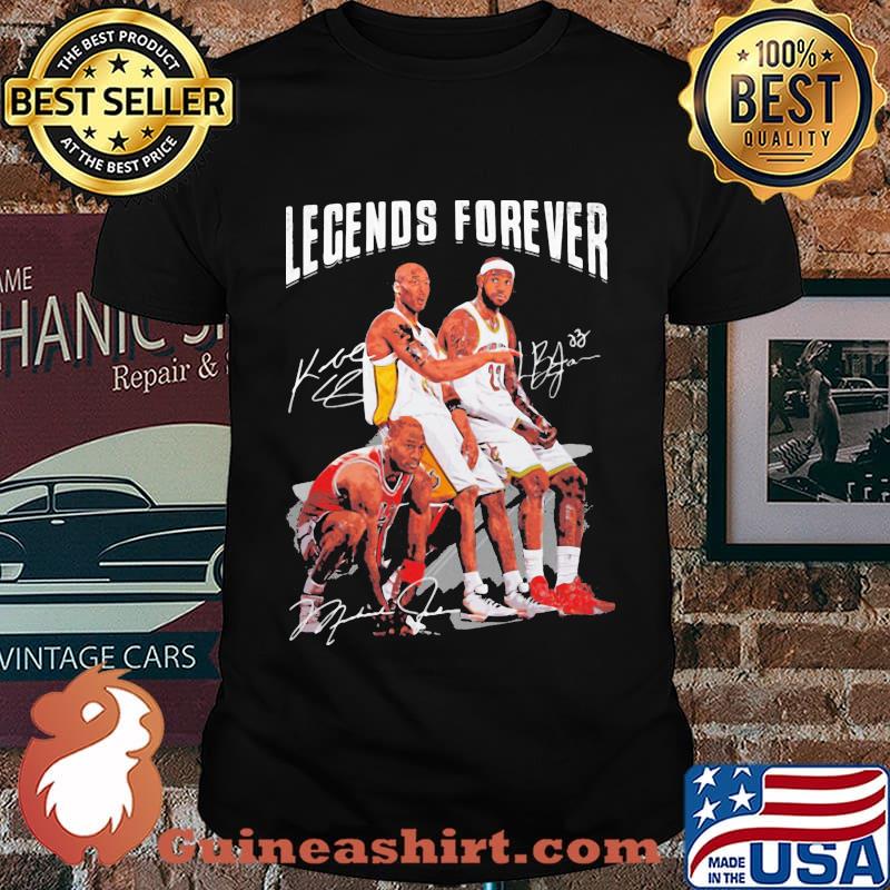 Legends forever kobe bryant lebron james and michael jordan signatures shirt