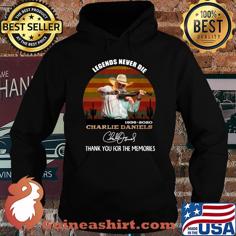 Legends never die 1936 2020 charlie daniels thank you for the memories signature vintage retro s Hoodie
