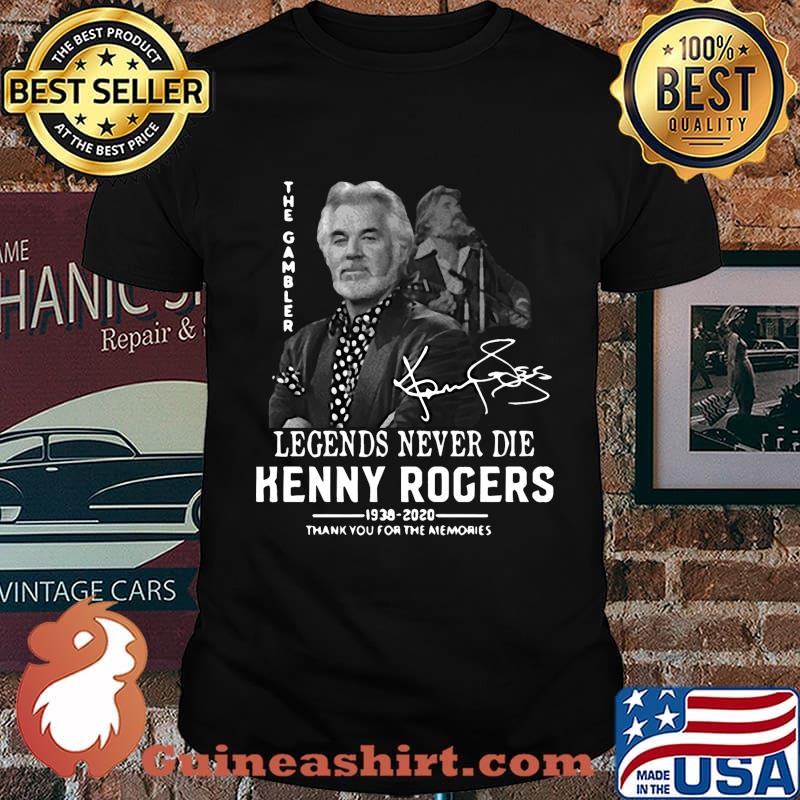 Legends never die kenny rogers 1938 2020 thank you for the memories signature shirt