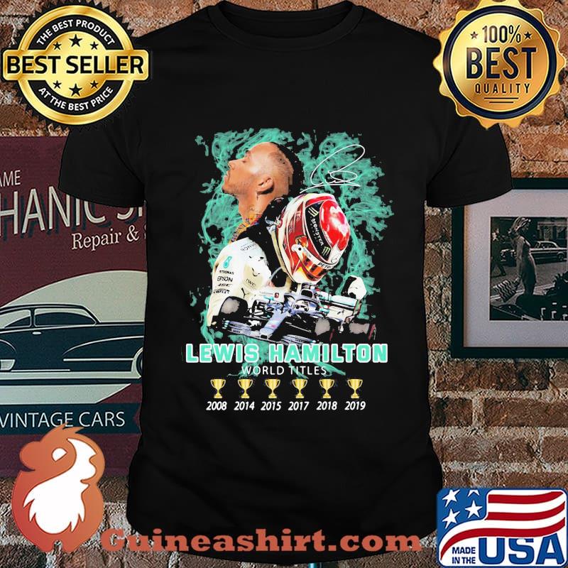 Lewis hamilton world titles champions signature shirt