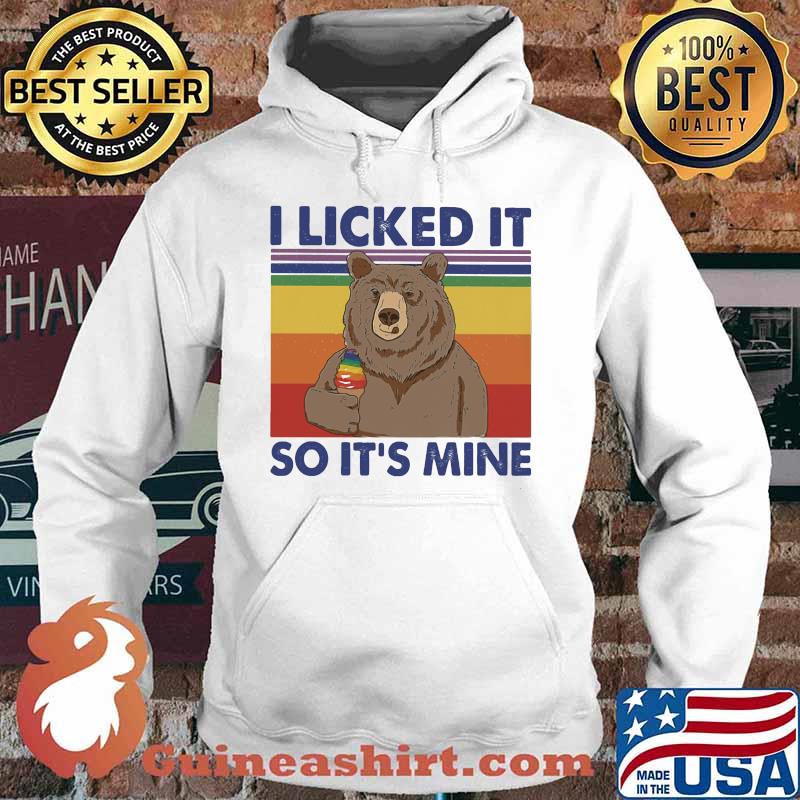 LGBT Bear Eat Cream I liked it so it's mine vintage retro s Hoodie