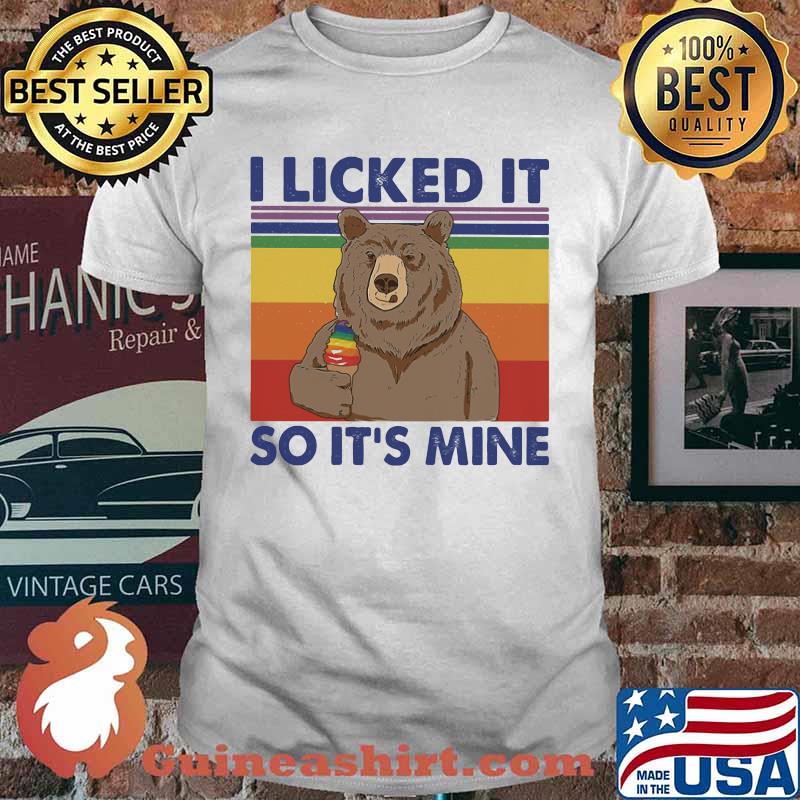 LGBT Bear Eat Cream I liked it so it's mine vintage retro shirt