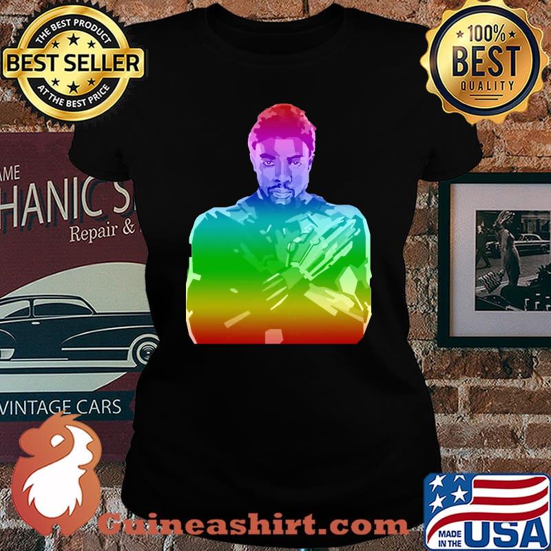 Lgbt rainbow marvel heroes black panther chadwick s Laides tee