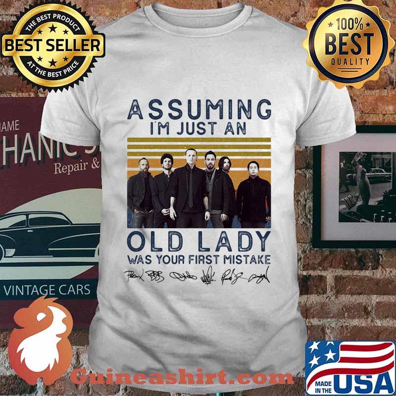 Linkin park assuming i'm just an old lady was your first mistake signatures vintage retro shirt
