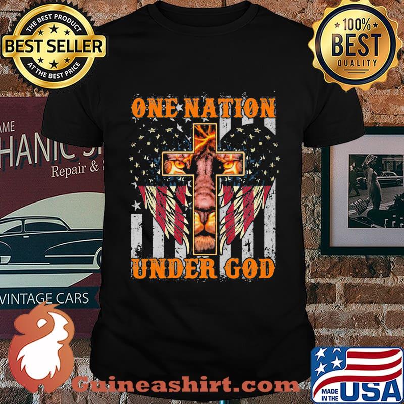Lion king one nation under god american flag independence day shirt