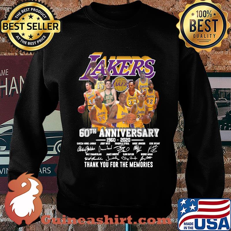 Los angeles lakers 60th anniversary 1960 2020 thank you for the memories signatures s Sweater