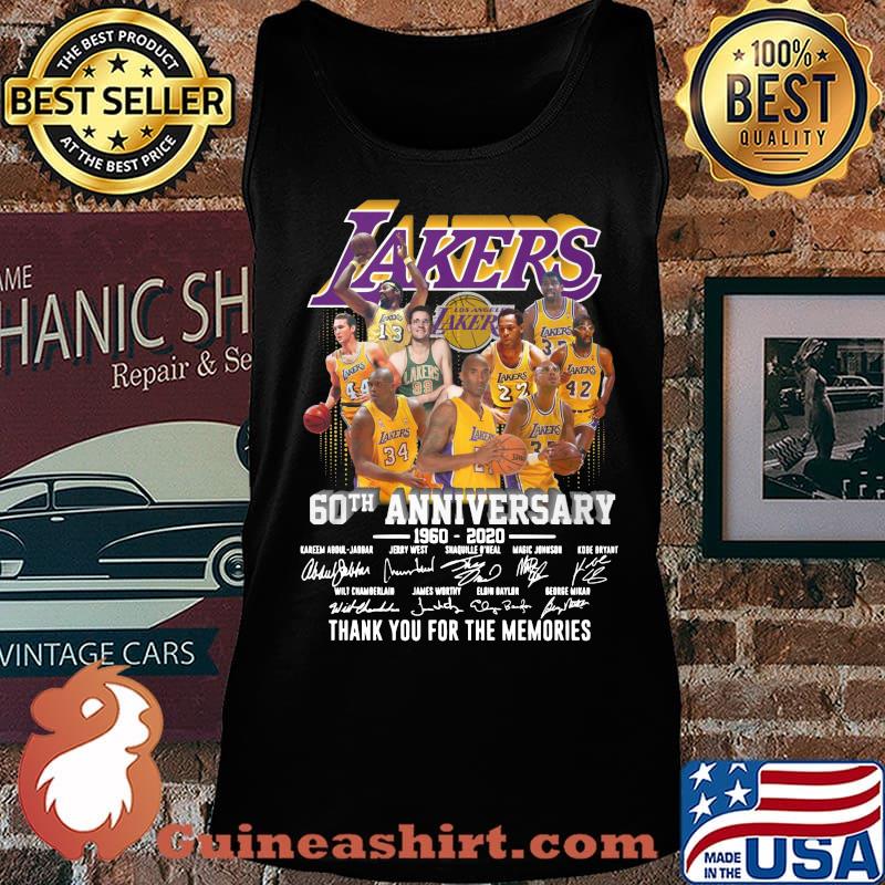 Los angeles lakers 60th anniversary 1960 2020 thank you for the memories signatures s Tank top