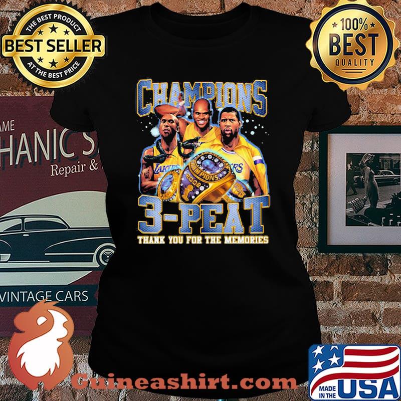 Los angeles lakers champions 3 peat thank you for the memories s Laides tee