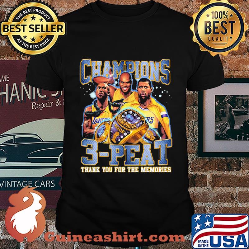 Los angeles lakers champions 3 peat thank you for the memories shirt